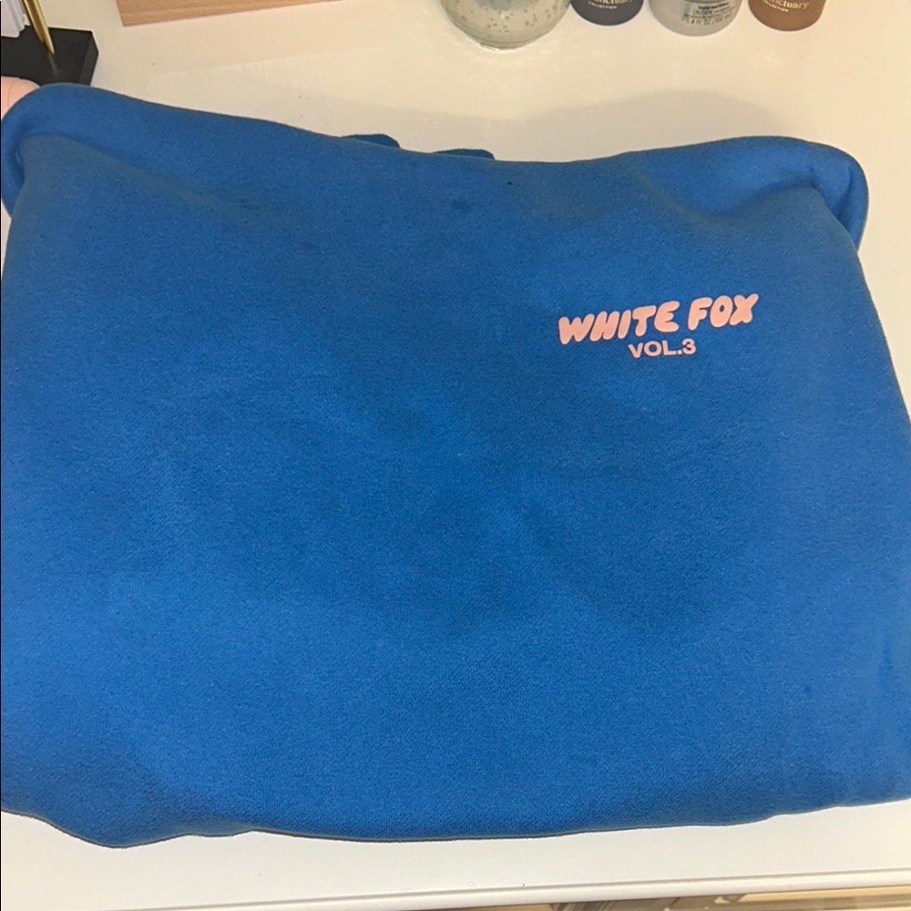 White Fox Blue Sweatshirt